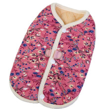 Gilet floral chaud pour chiens de taille moyenne et-XXL Rose