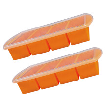 Auslaufsichere Silikon-Eiswürfelformen inklusive-Orange