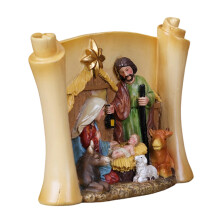 Weihnachtskrippe, dekorative Figur, Harz, Heilige Familie,