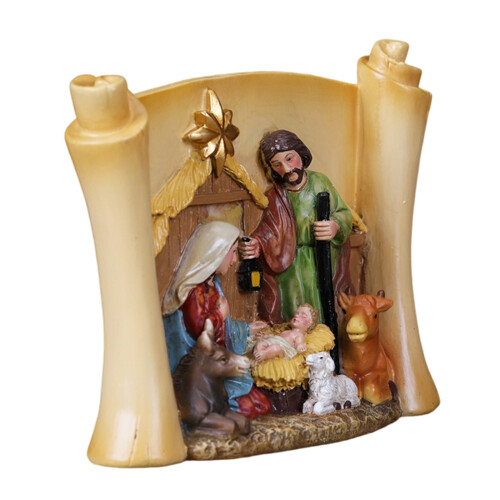 Weihnachtskrippe, dekorative Figur, Harz, Heilige Familie,