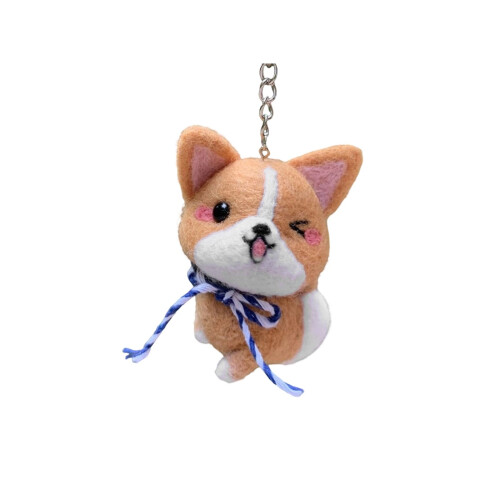 Portable Easy Wool Felt-Squinting Corg English version tuto