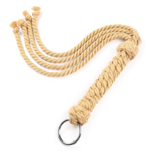 Handmade Yellow Flogger for BDSM 60 cm Removable Metal Ring Whip Set