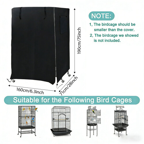 Portable Bird Shelter Cover Adjustable Front Light Control Dust 2