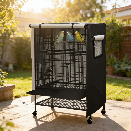 Portable Bird Shelter Cover Adjustable Front Light Control Dust 1