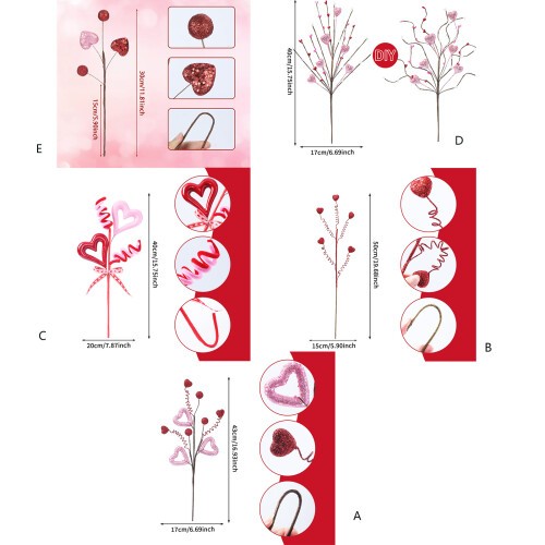 Les baies de coeur de fleur de soie élégantes conçoivent-E 2