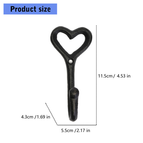 Romance Heart Shape Iron Hook For Elegant Wall Decoration And 2