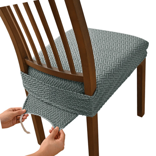 Set van 4 wasbare stoelhoezen voor eetkamerstoelen,-Lichtgrijs