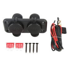 Toma de corriente con doble puerto USB y puerto USB tipo C, carga rápida, protección contra sobrecarga, protección contra cortocircuitos, panel de