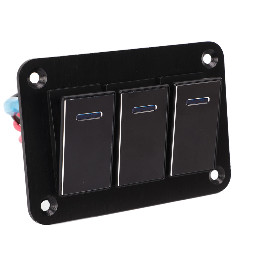 Aluminium Alloy Waterproof 3 Gang Rocker Switch Panel For Marine Car Rv 12V-24V 8191372300170
