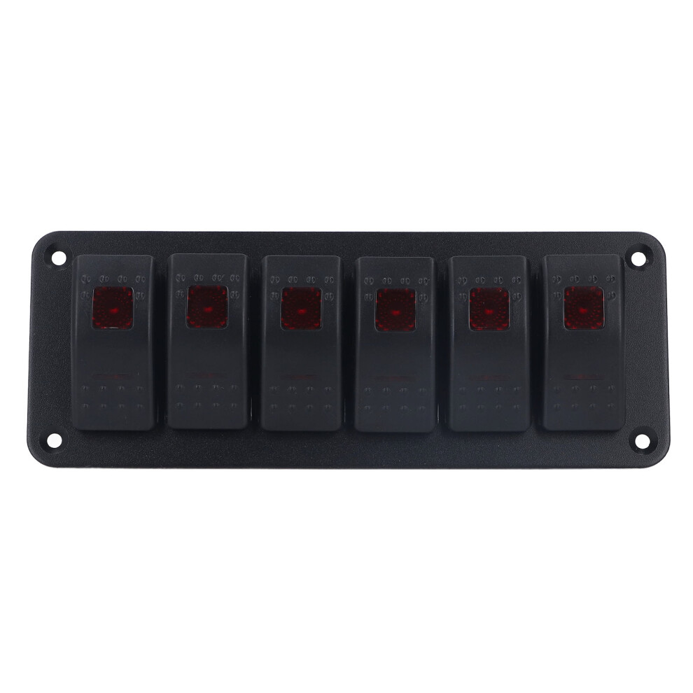 Rocker Switch Panel 6 Gang Waterproof Led Backlit Off On Circuit For Vehicles 5011381109317