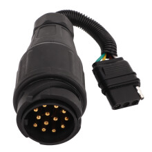 Tilhengerkontaktadapter Konverterer EU13-veis rund til US4-veis flat biladapter Plug & Play-design Vanntett Universell kompatibilitet Sikker