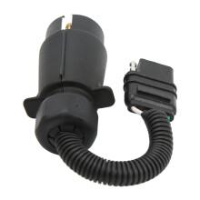 Durable 7 Pin EU to 4 Pin US Trailer Adapter Plug for RV Lighting