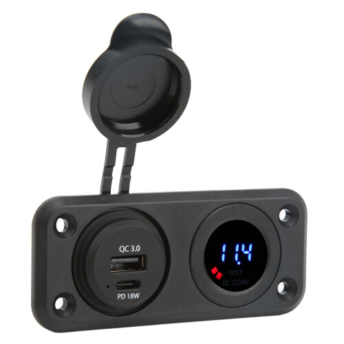 Διπλή υποδοχή USB με PD Γρήγορη φόρτιση QC3.0 Υποδοχή φορτιστή USB C Γρήγορη φόρτιση 2