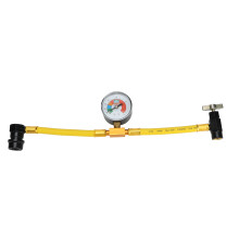 High Pressure Resistance AC Refrigerant Hose Charge Hose with Gauge Strong Construction Accurate Fill Easy and Convenient to Use for Vehicle Home