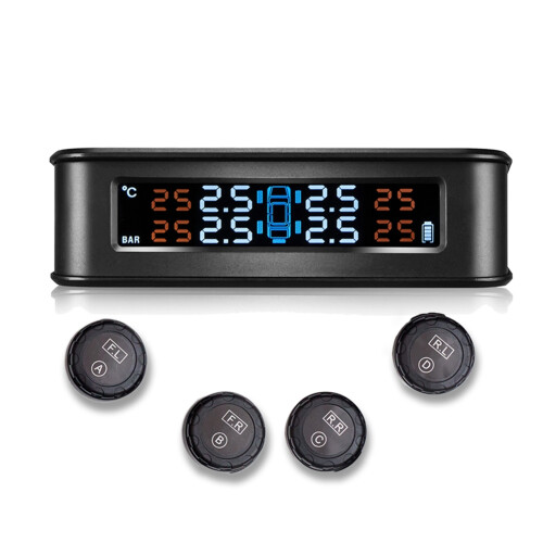 Έγχρωμη οθόνη LCD TPMS, ανίχνευση ηλιακής φόρτισης σε πραγματικό χρόνο, ασύρματο 1