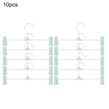 Verstellbare Kleiderbügel mit Clips für Hosen, strapazierfähige, rutschfeste Rockbügel, platzsparende, wiederverwendbare Kleiderbügel mit Clips