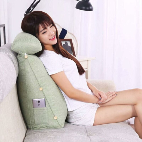 Elevate Your Comfort: Reading Pillow with Adjustable Height, Back Support for Correct Posture, and Portable Handle for Bed or Couch (Green) 1
