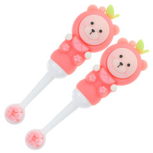 Pack of 2 Toothbrushes Bear Shape Soft Bristles Round Head for Years and for Daily Dental Care of Toddlers