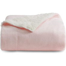 Cozy Fuzzy Sherpa Blanket, Soft Skin-Friendly Grey, Polyester Fabric for Year-Round Comfort, Easy Care 50x60 Inches