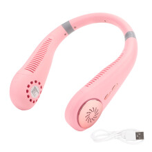 Portable Bladeless Neck Fan, Rechargeable & Silent, Adjustable Speeds, for Women & Men, Ideal for Sports & Travel (Pink)