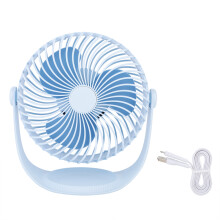 Desk Fan for Personal Cooling, Strong Airflow Quiet Operation Desk Fan with 3 Speeds and USB Powered for Office Home Travel (Blue)