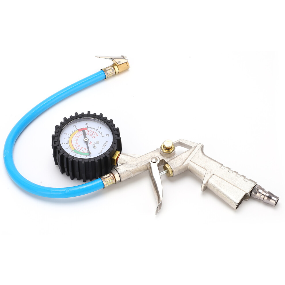 Tire Inflator Pressure Gauge With Air Release Button, Mechanical Dial Inflator Gauge With Quick Connection, Durable Zinc Alloy Tool For Car Truck 9437117522735