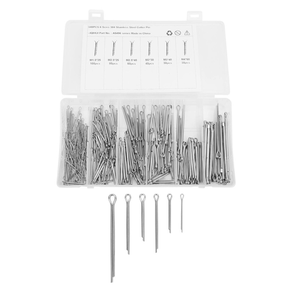 Corrosion Resistant Stainless Steel Cotter Pins Easy To Store Secure Hold Heavy Duty Cotter Pin Assortment Durable Fastener Hairpin Design Wide 9138057846171