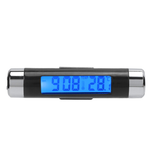 Digital LCD Car Clock with Temperature Display, Backlight Function Time and Temperature Display for Vehicle Dashboard, 2-In-1 Thermometer and Clock 1