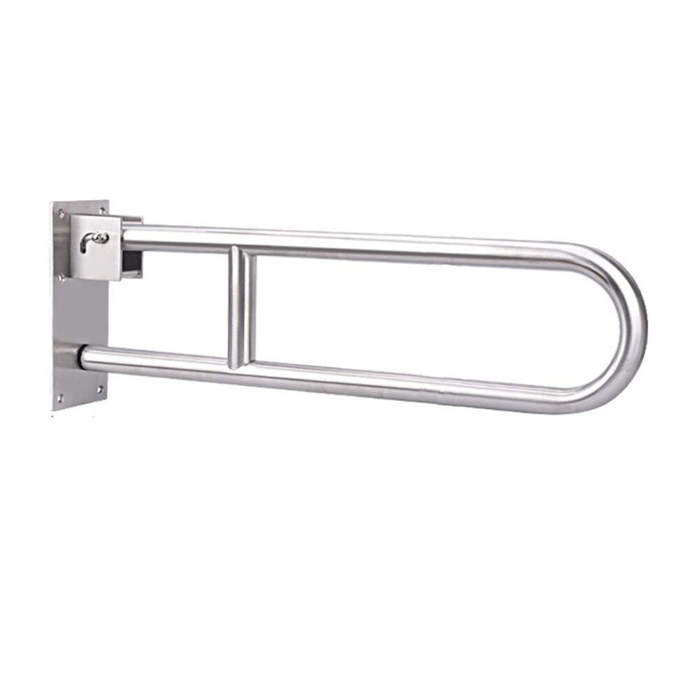 White Foldable Bathroom Grab Bar Â Handicap Support Handle For Bathtubs And Showers, Home Rail, Easytogrip Toilet Support Bar, Ada Compliant