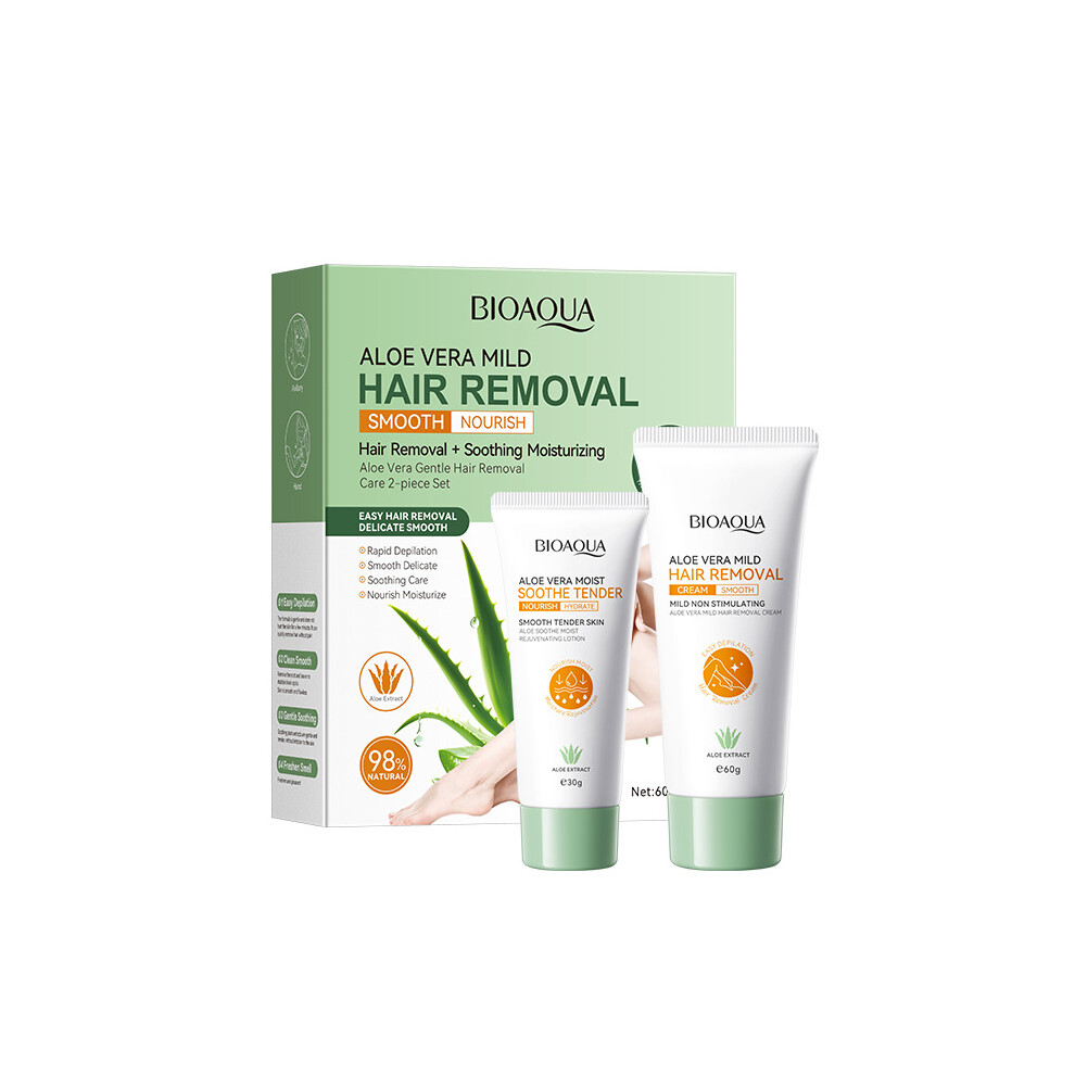 (2 piece set) Gentle Hair Removal Care Set of 2 BIOAOUA Underarm Hair Removal Cream