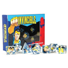 FanRoll by Metallic Dice Games LICIN2 Invincible Blood Damaged Inclusions Dice - Set of 7
