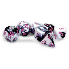 Chessex Manufacturing CHX26469 7-Die Set - Gemini - Black, White & Pink