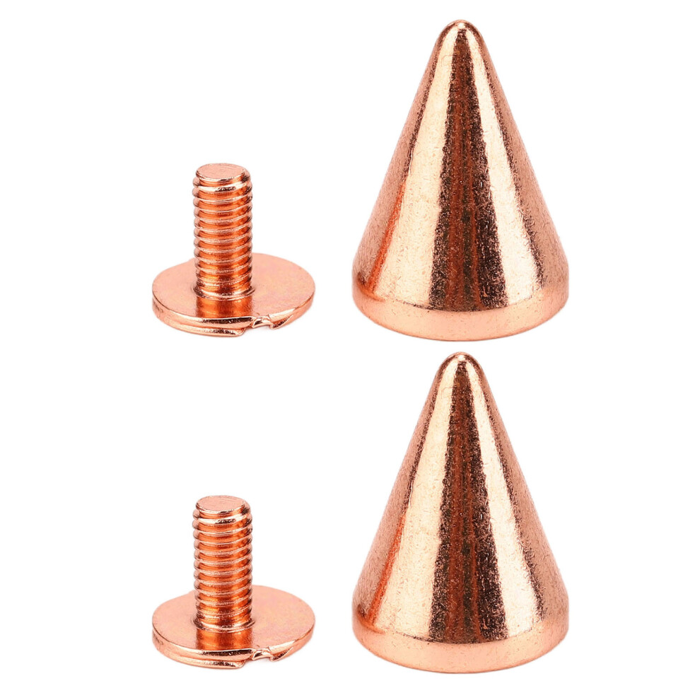 100 Sets Rose Gold Punk Cone Spikes 10X14mm Brass Studs Diy Decoration 7901374422432