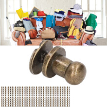200 Sets Copper Chicago Screws 7x5mm Round Head Rivets for Leather DIY