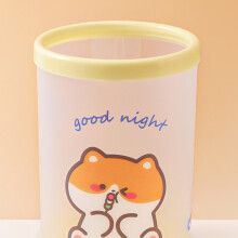 Niedlicher faltbarer Shiba Inu Stifthalter, runder PP-Schreibtisch-Organizer