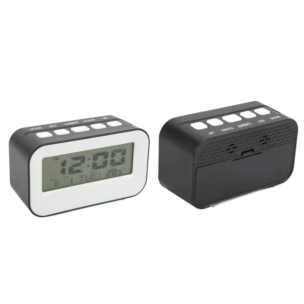 Lcd Kids Alarm Clock With Backlight, Snooze, Birthday Reminder, Black