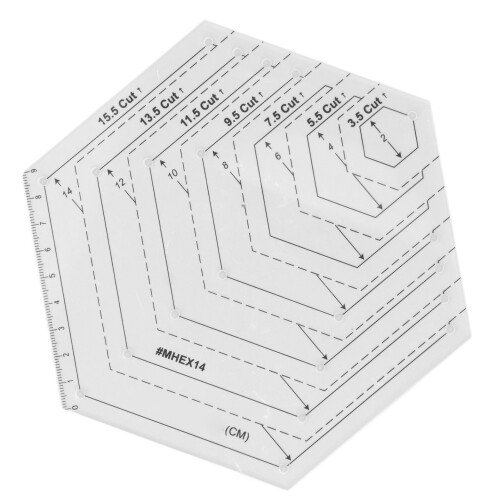 Hexagon Acrylic Ruler for Crafting, 15.5x17.8x9cm, Clear 2