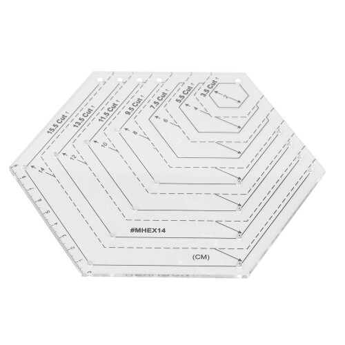 Hexagon Acrylic Ruler for Crafting, 15.5x17.8x9cm, Clear 1