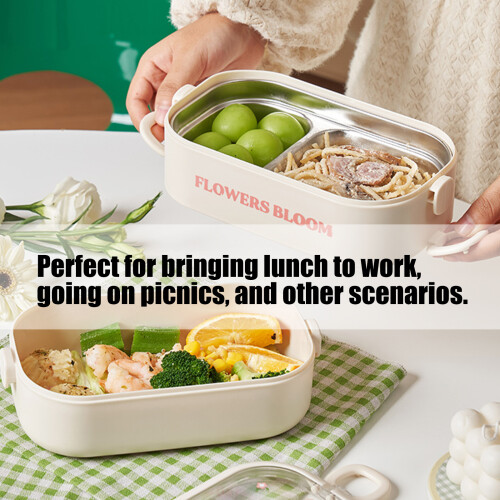 Multipurpose Stainless Steel Insulated Lunch-single layer Beige 2