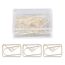 Clips de papel dourados premium, grandes, de metal, para escritório, com design divertido, antiderrapantes, com clipes fortes, construção robusta,