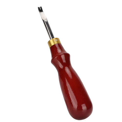 Biselador de bordes para cuero, mango de madera, punta retráctil 2