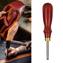 Lederkantenabbrunder DIY-Werkzeug, Klinge aus Hochkohlenstoffstahl, Holzgriff