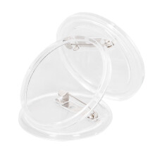 100 Sets Blanko-Abzeichen-Set, 25 mm, transparent,