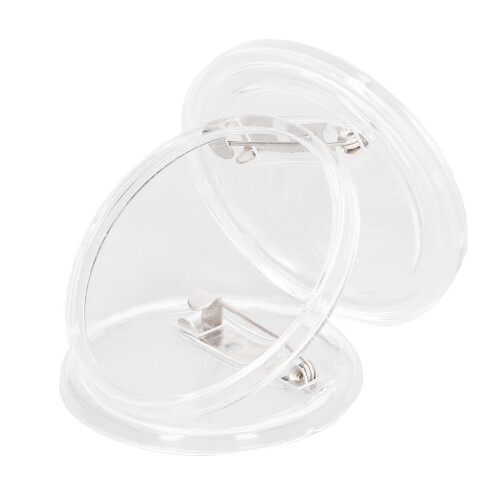 100 Sets Blanko-Abzeichen-Set, 25 mm, transparent,