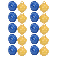 20 Stück Eisen-Klingelglöckchen 2,3 cm Gelb Blau Umweltfreundliche Weihnachtsparty-Dekorationen