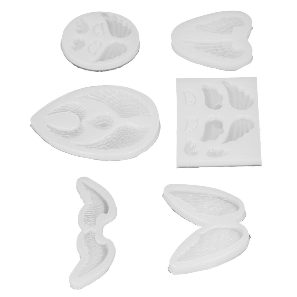 6Pcs Transparent Soft Silicone Angel Wing Mold For Baking & Crafts 9401375479919