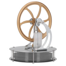 Low Temp Stirling Engine Model DIY Stainless Steel Zinc Alloy Gold Flywheel Science Toy