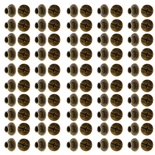 50Pcs 5 Color Screws Rivets Multiprupose-bronze 9.5MM 5MM 4MM