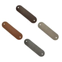 4Pcs Sewing on Decorative Labels 7x2cm-Yellow brown dark br