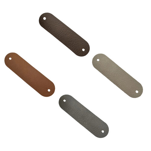 4Pcs Sewing on Decorative Labels 7x2cm-Yellow brown dark br